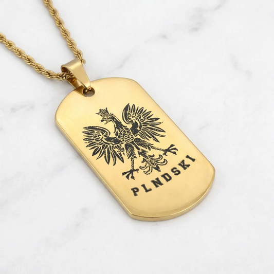 Poland Eagle Engraved Necklace - Gold