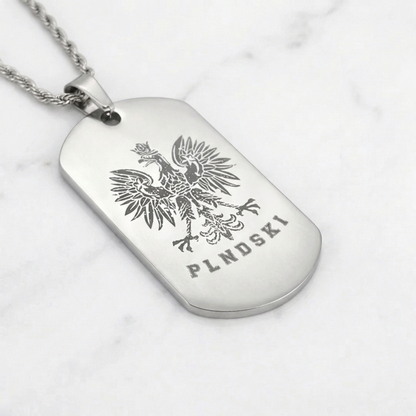 Poland Eagle Engraved Necklace - Silver