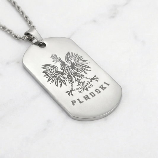 Poland Eagle Engraved Necklace - Silver