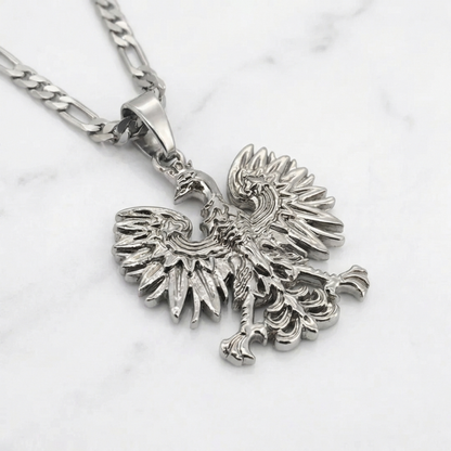 Poland Eagle Pendant Necklace - Silver