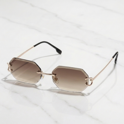 PLNDSKI Crystals Sunglasses - Brown