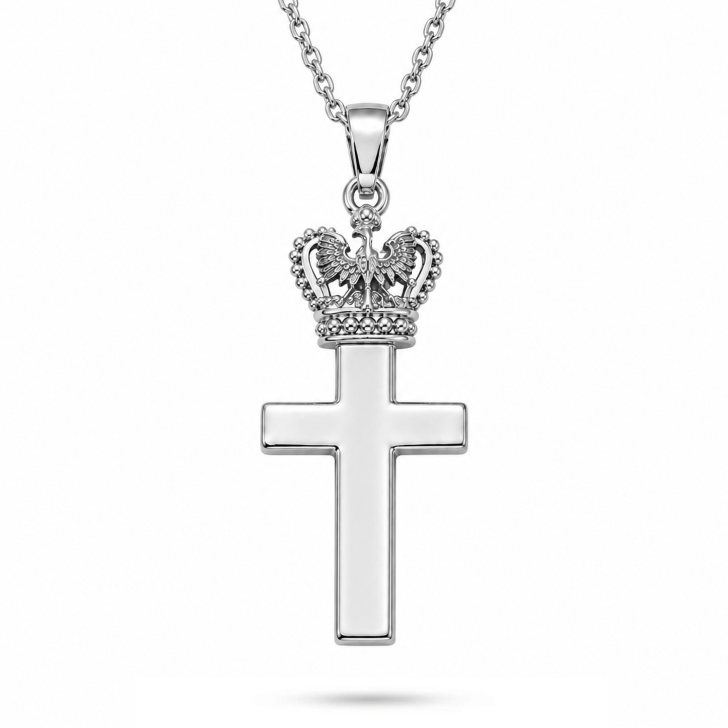 Poland Eagle Crown Necklace - Silver