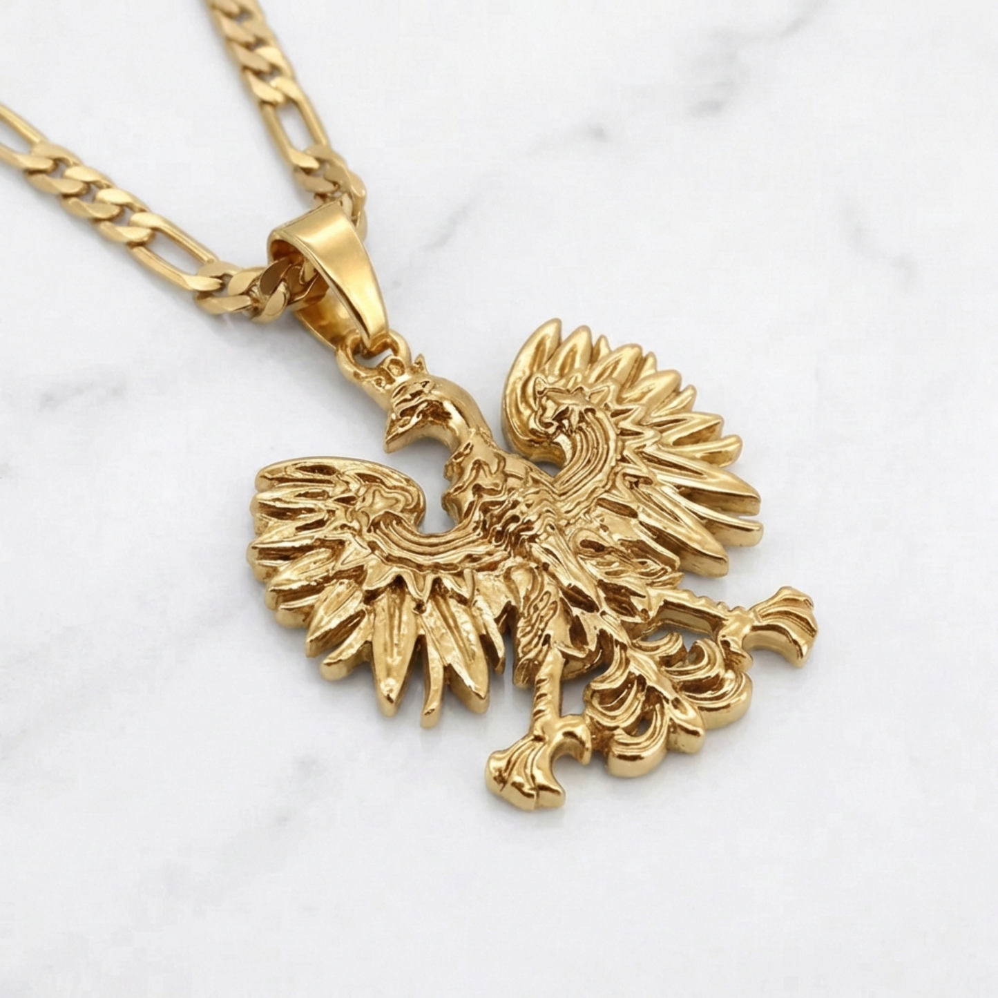 Poland Eagle Pendant Necklace - Gold