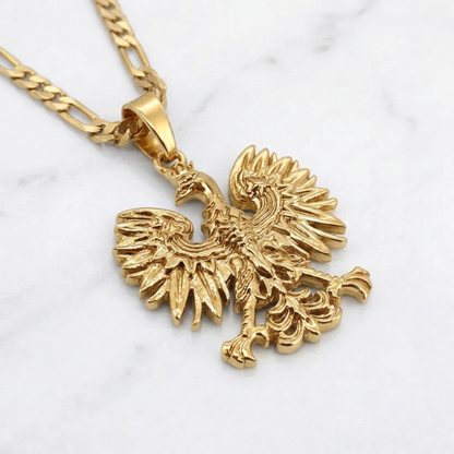 Poland Eagle Pendant Necklace - Gold