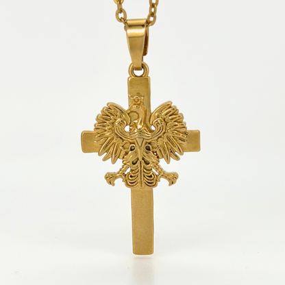 PLNDSKI Cross Eagle Necklace - Gold