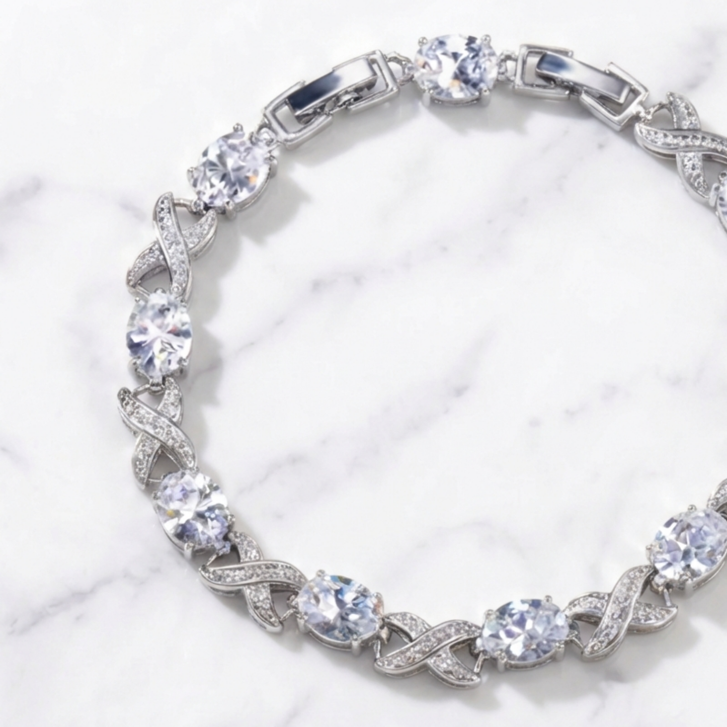 Cross Link Bracelet - Silver