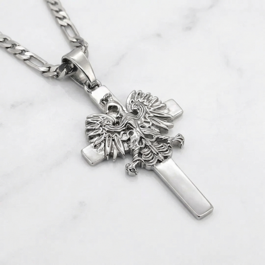 PLNDSKI Cross Eagle Necklace - Silver