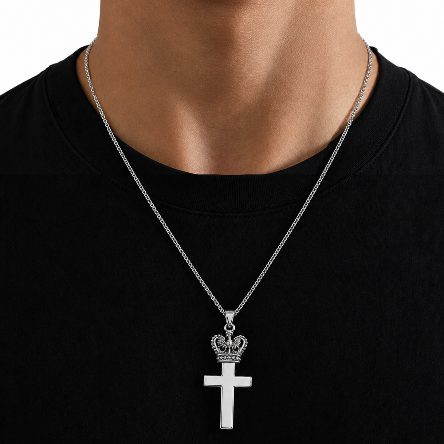 Poland Eagle Crown Necklace - Silver