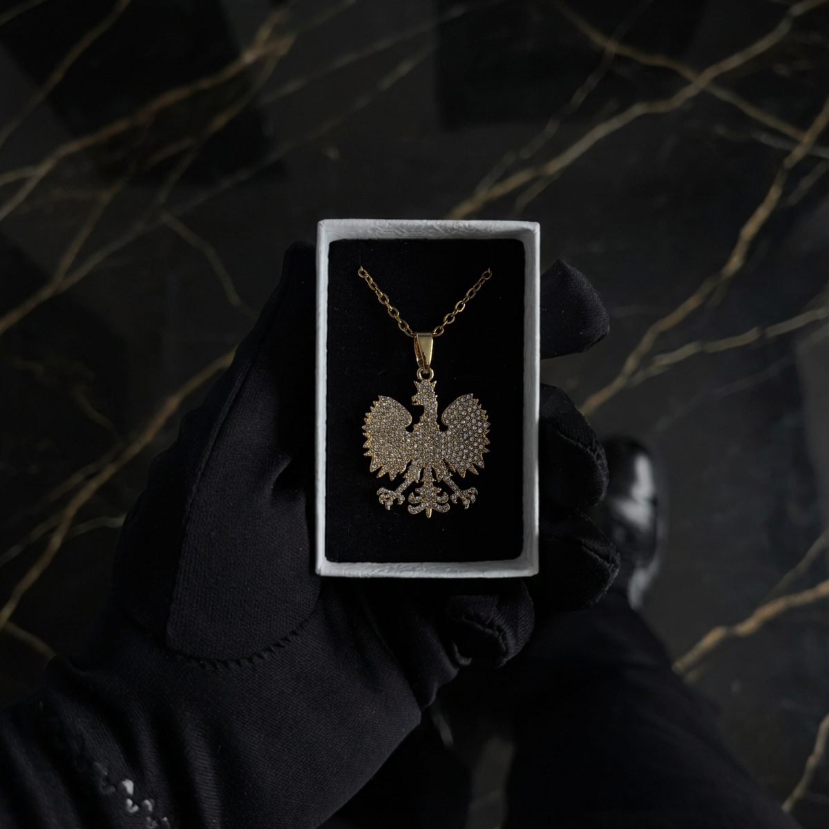 PLNDSKI Iced Eagle Necklace - Gold