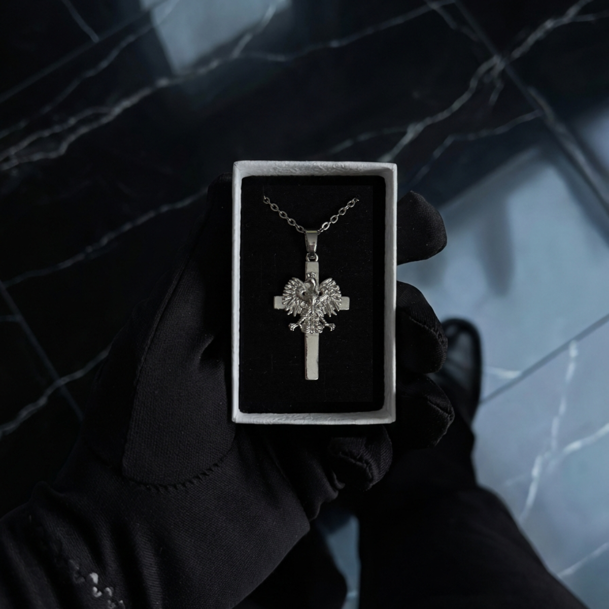 PLNDSKI Cross Eagle Necklace - Silver