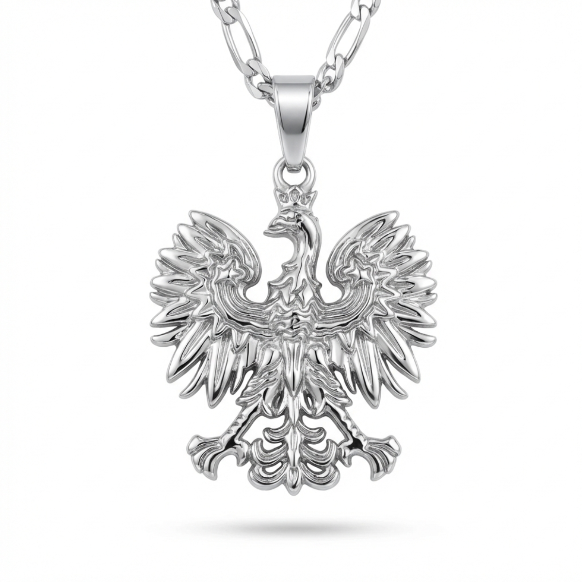 Poland Eagle Pendant Necklace - Silver