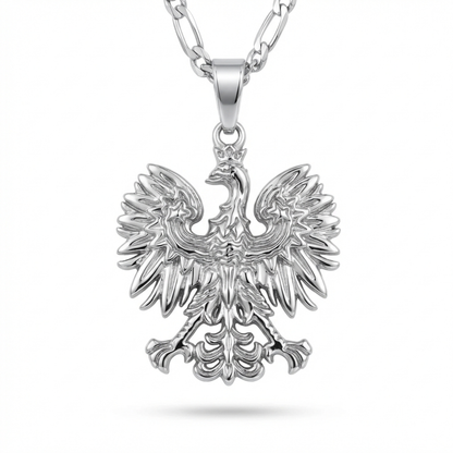 Poland Eagle Pendant Necklace - Silver