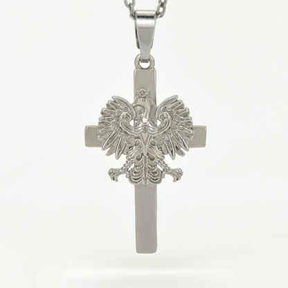 PLNDSKI Cross Eagle Necklace - Silver