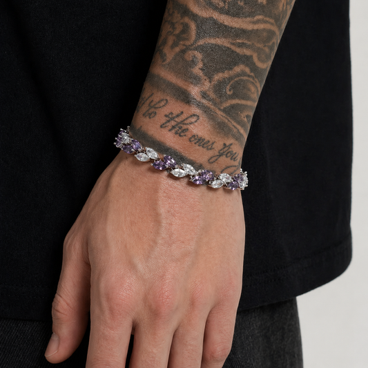 Crystal Leaf - Silver/Purple