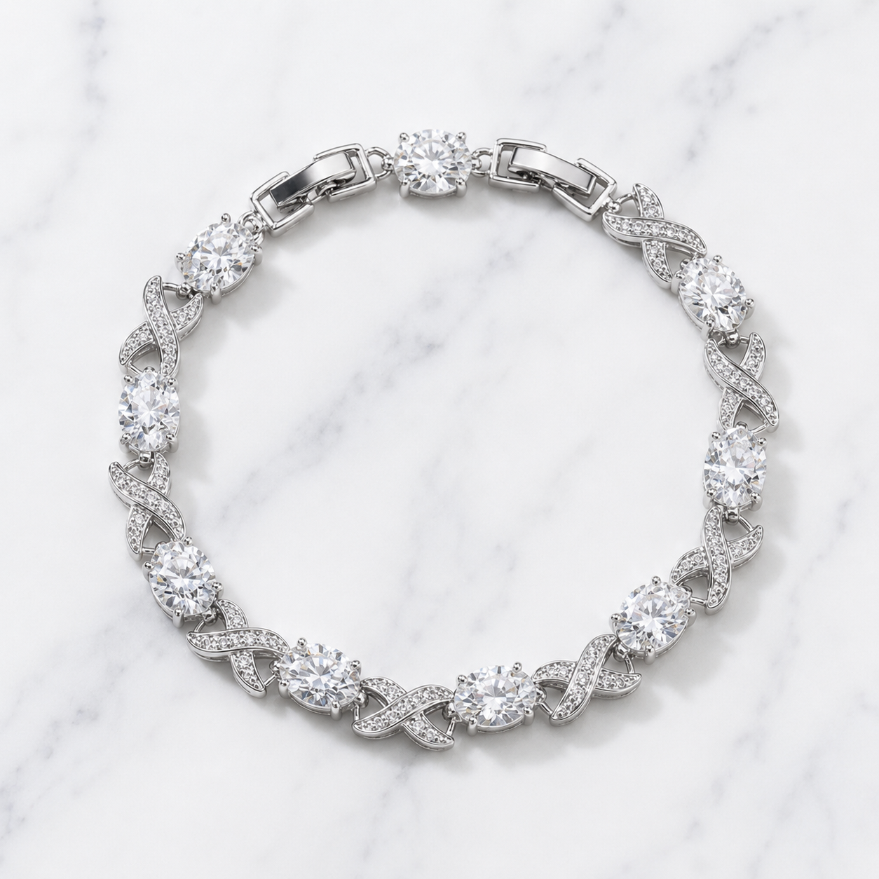 Cross Link Bracelet - Silver