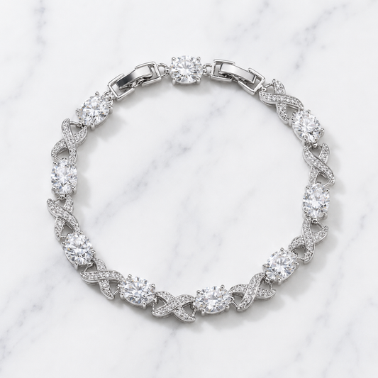 Cross Link Bracelet - Silver