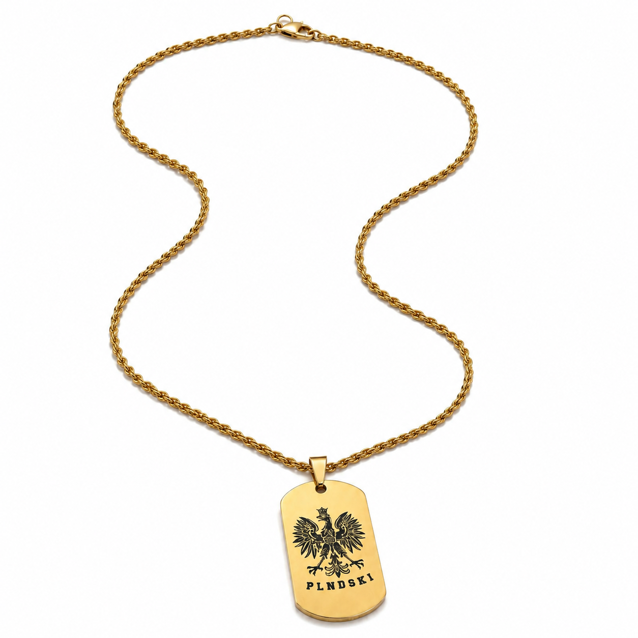 Poland Eagle Engraved Necklace - Gold