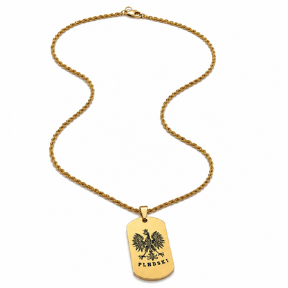 Poland Eagle Engraved Necklace - Gold