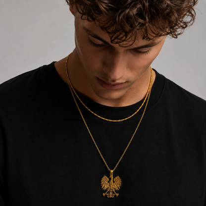 Poland Eagle Pendant Necklace - Gold