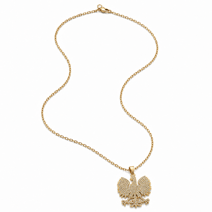 Poland Iced Eagle Necklace - Gold