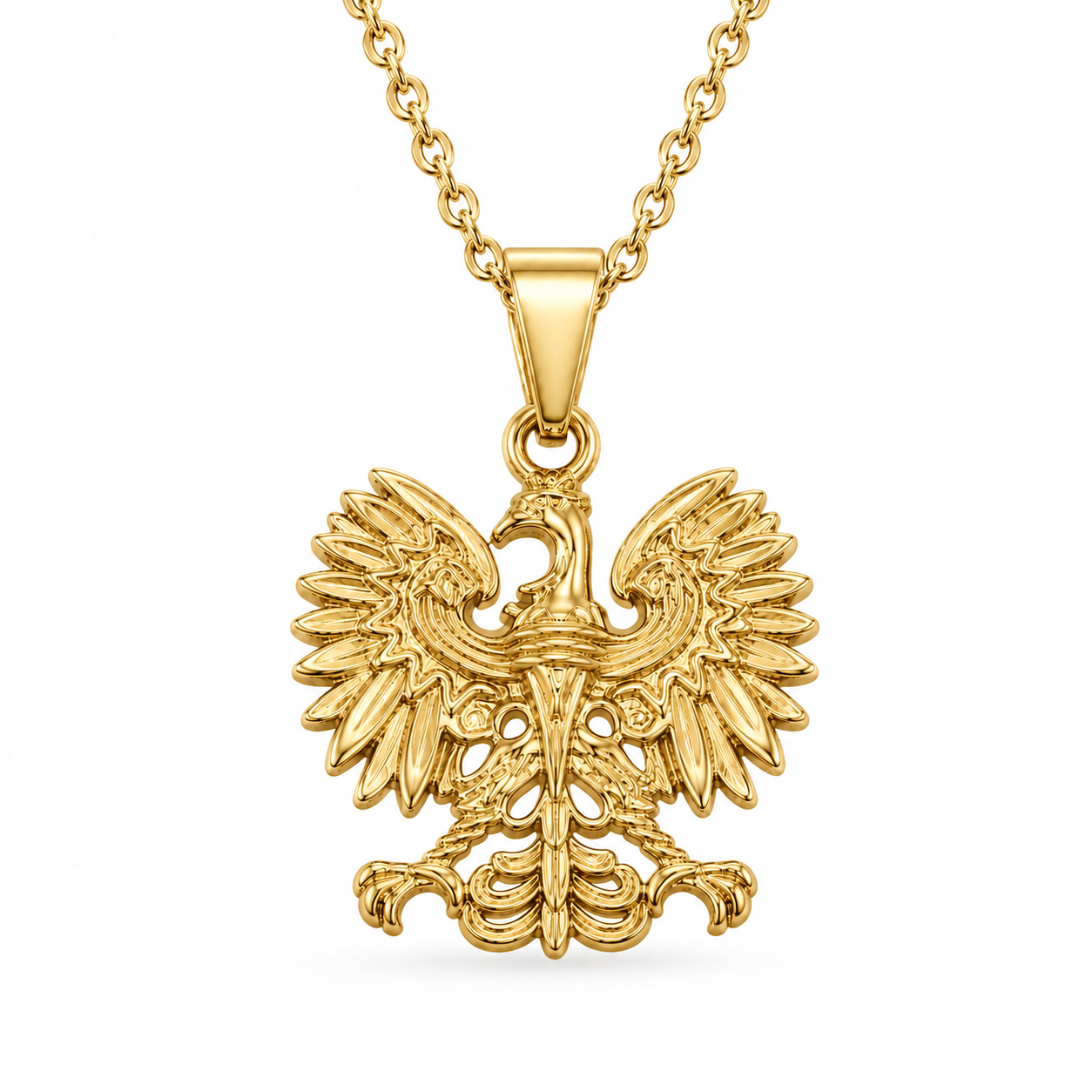 Poland Mini Eagle Pendant Necklace - Gold