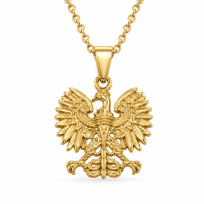 Poland Mini Eagle Pendant Necklace - Gold