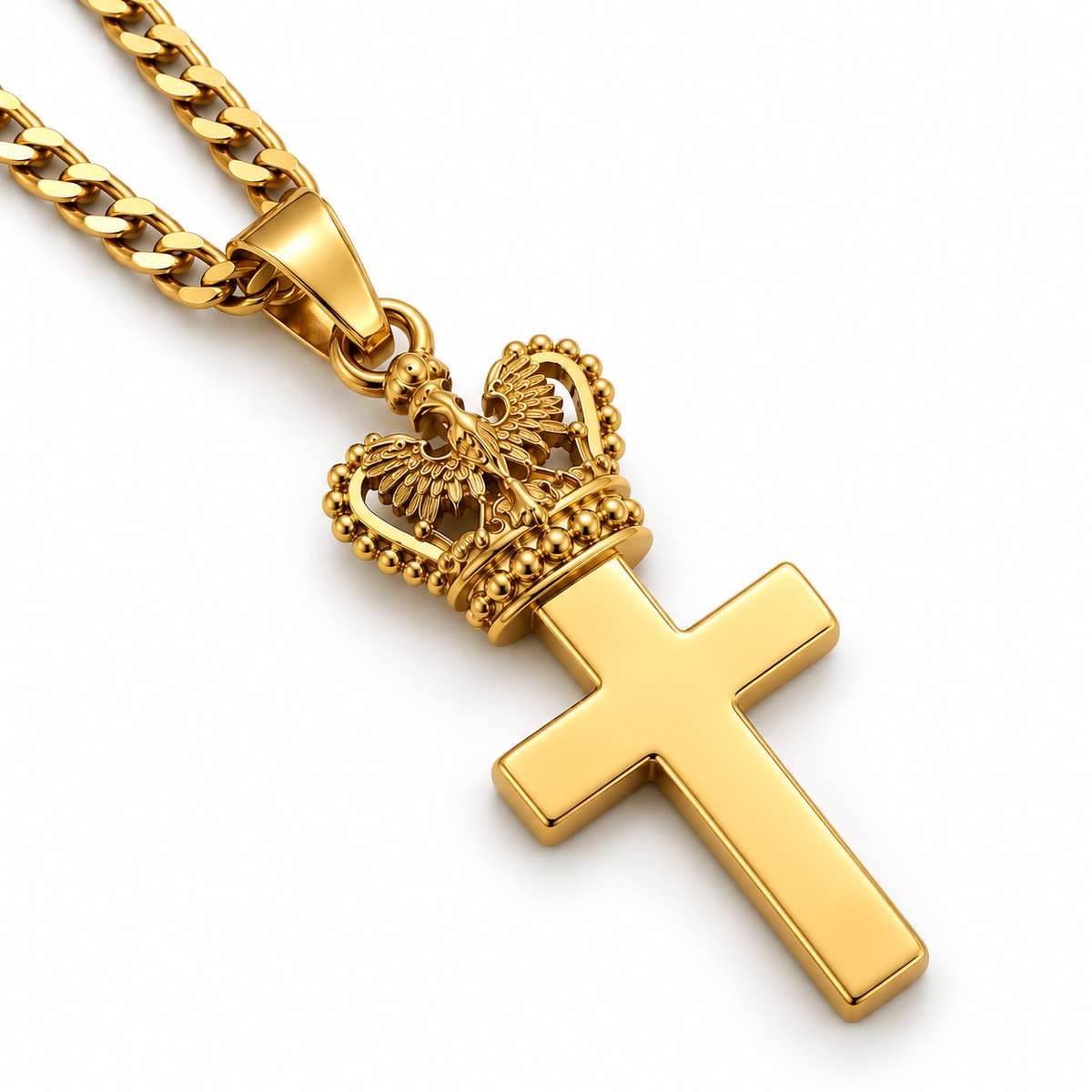 Poland Eagle Crown Necklace - Gold