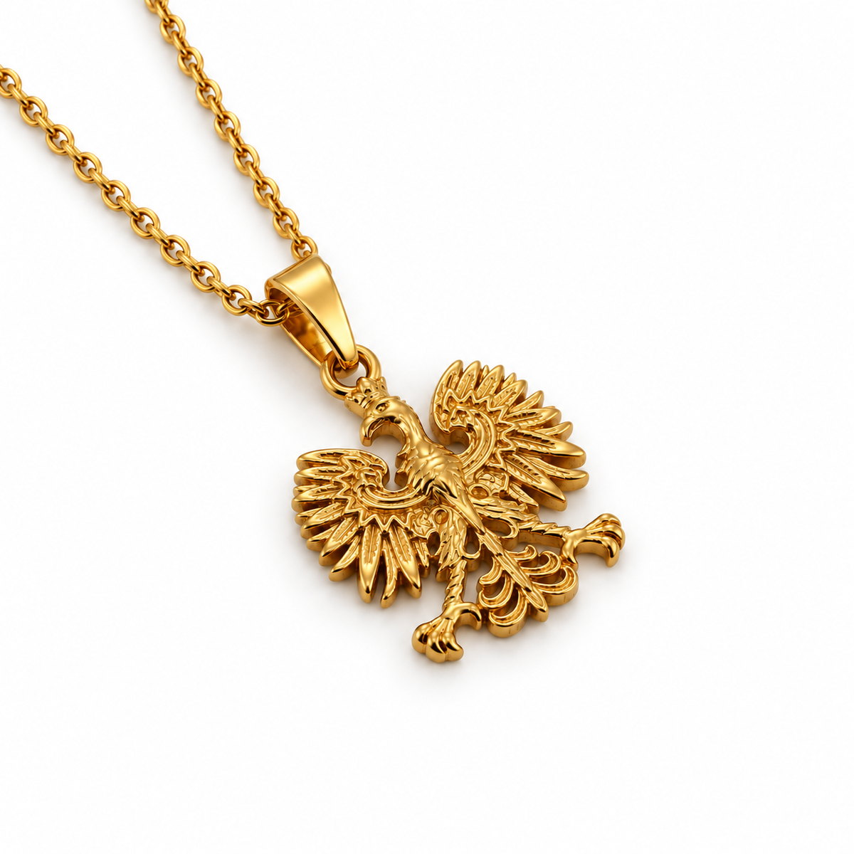 Poland Mini Eagle Pendant Necklace - Gold