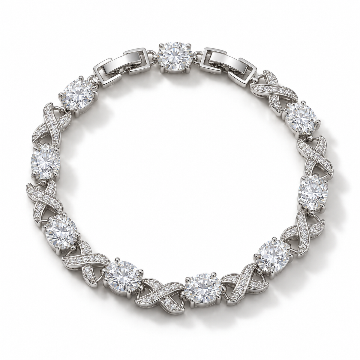 Cross Link Bracelet - Silver