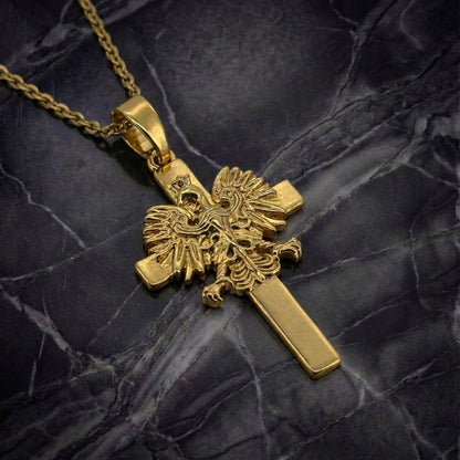 PLNDSKI Cross Eagle Necklace - Gold