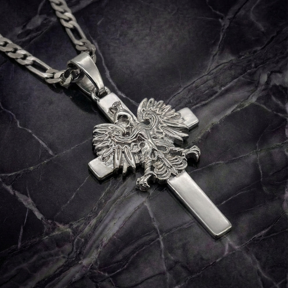 PLNDSKI Cross Eagle Necklace - Silver