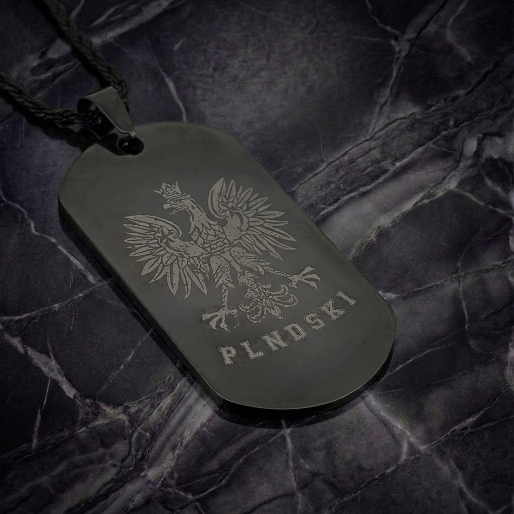 PLNDSKI Eagle Engraved Necklace - Black