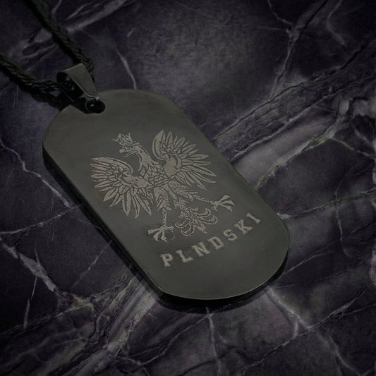 PLNDSKI Eagle Engraved Necklace - Black