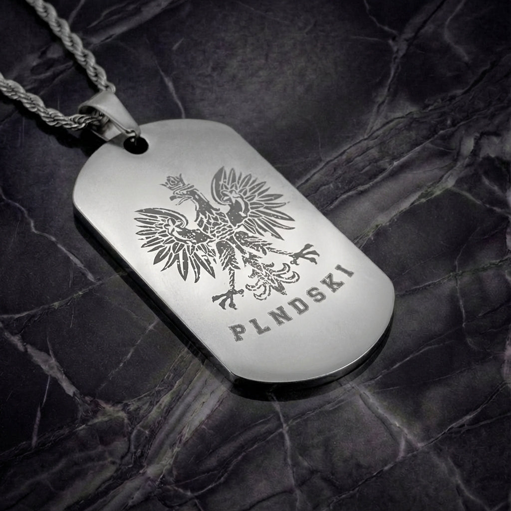 PLNDSKI Eagle Engraved Necklace - Silver