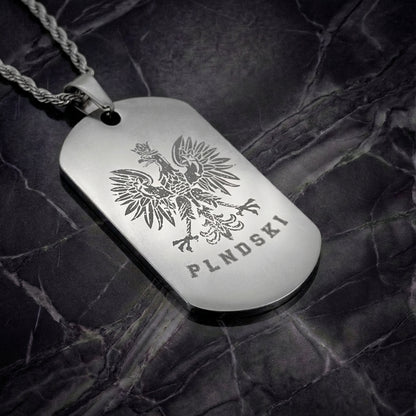 PLNDSKI Eagle Engraved Necklace - Silver