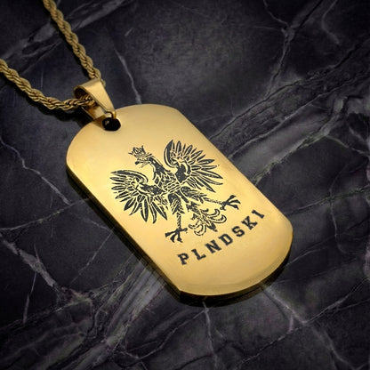 PLNDSKI Eagle Engraved Necklace - Gold