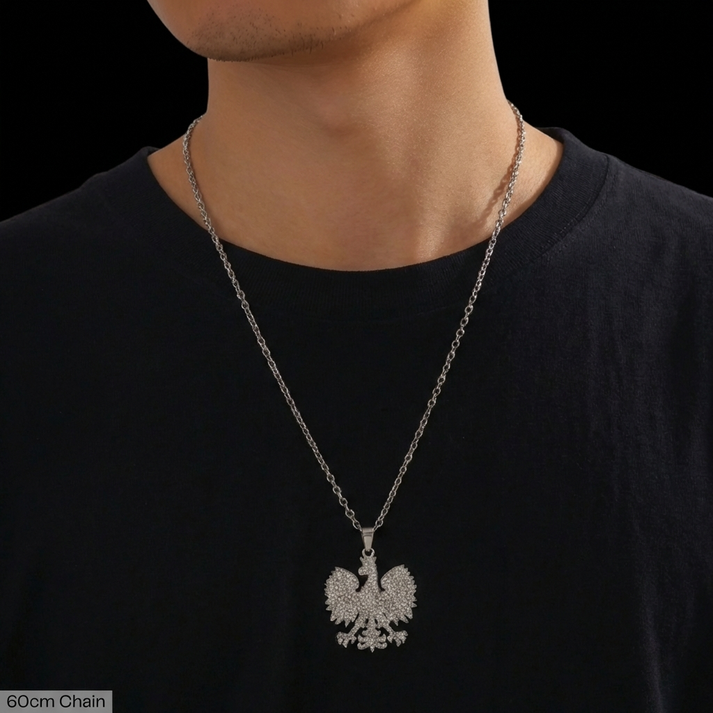PLNDSKI Iced Eagle Necklace - Silver
