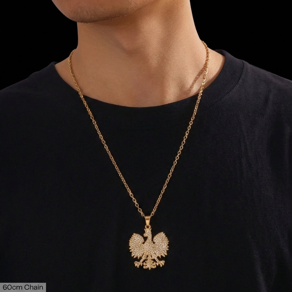 PLNDSKI Iced Eagle Necklace - Gold