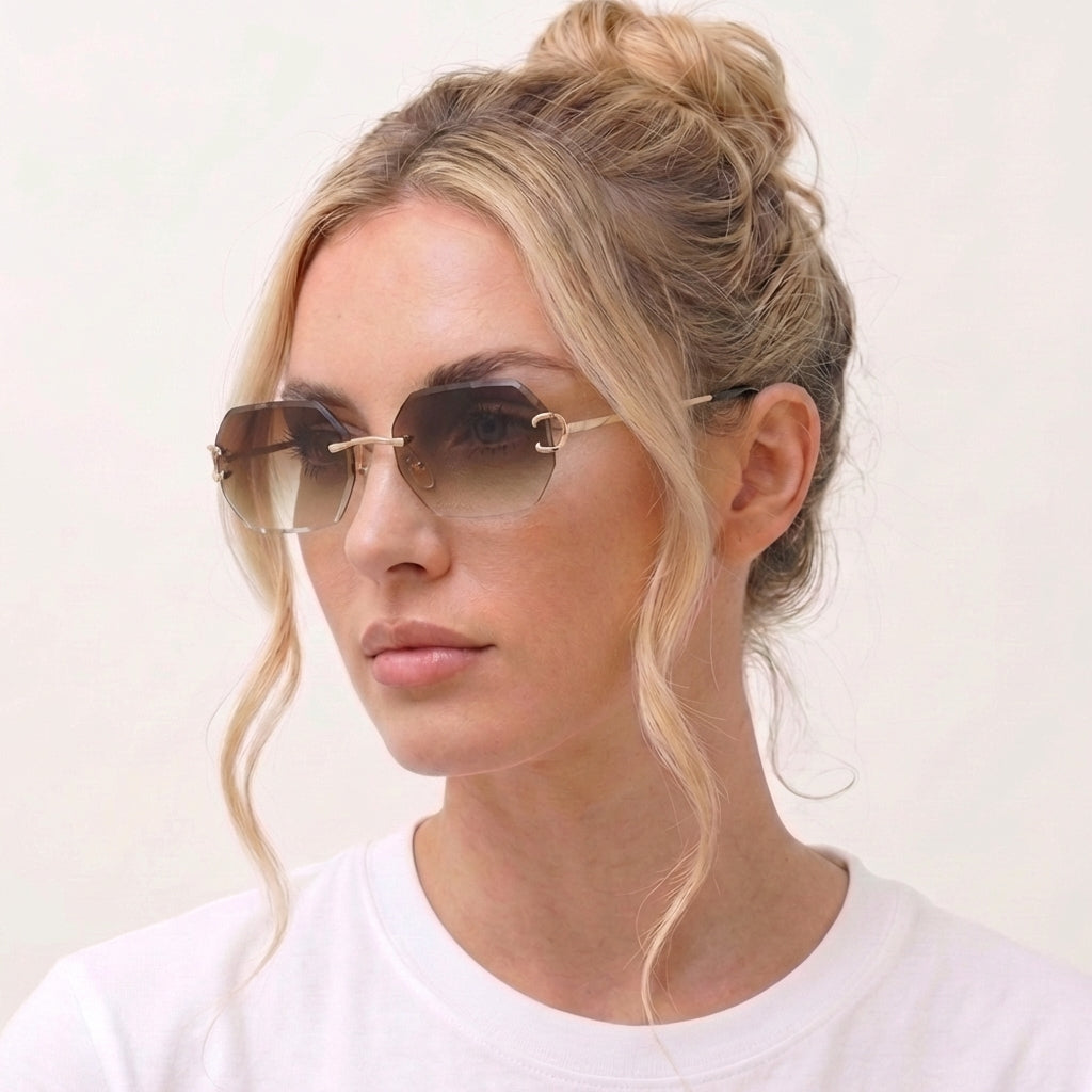 PLNDSKI Crystals Sunglasses - Brown