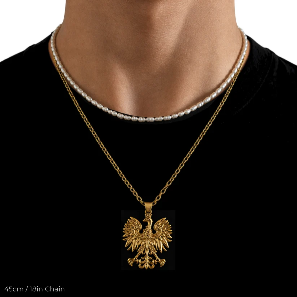 Poland Eagle Pendant Necklace - Gold