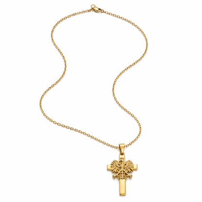 Poland Cross Eagle Necklace - Gold