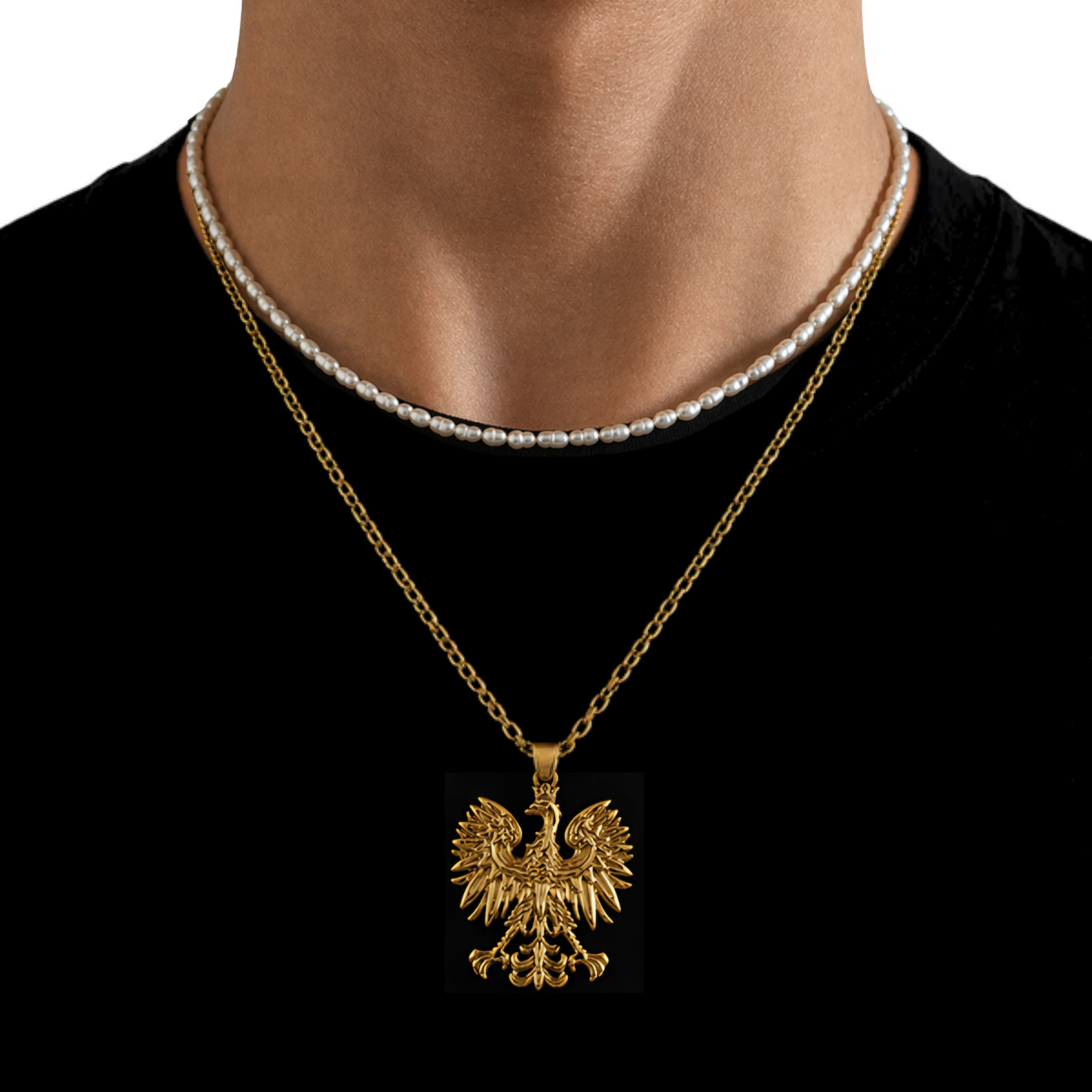 Poland Eagle Pendant Necklace - Gold