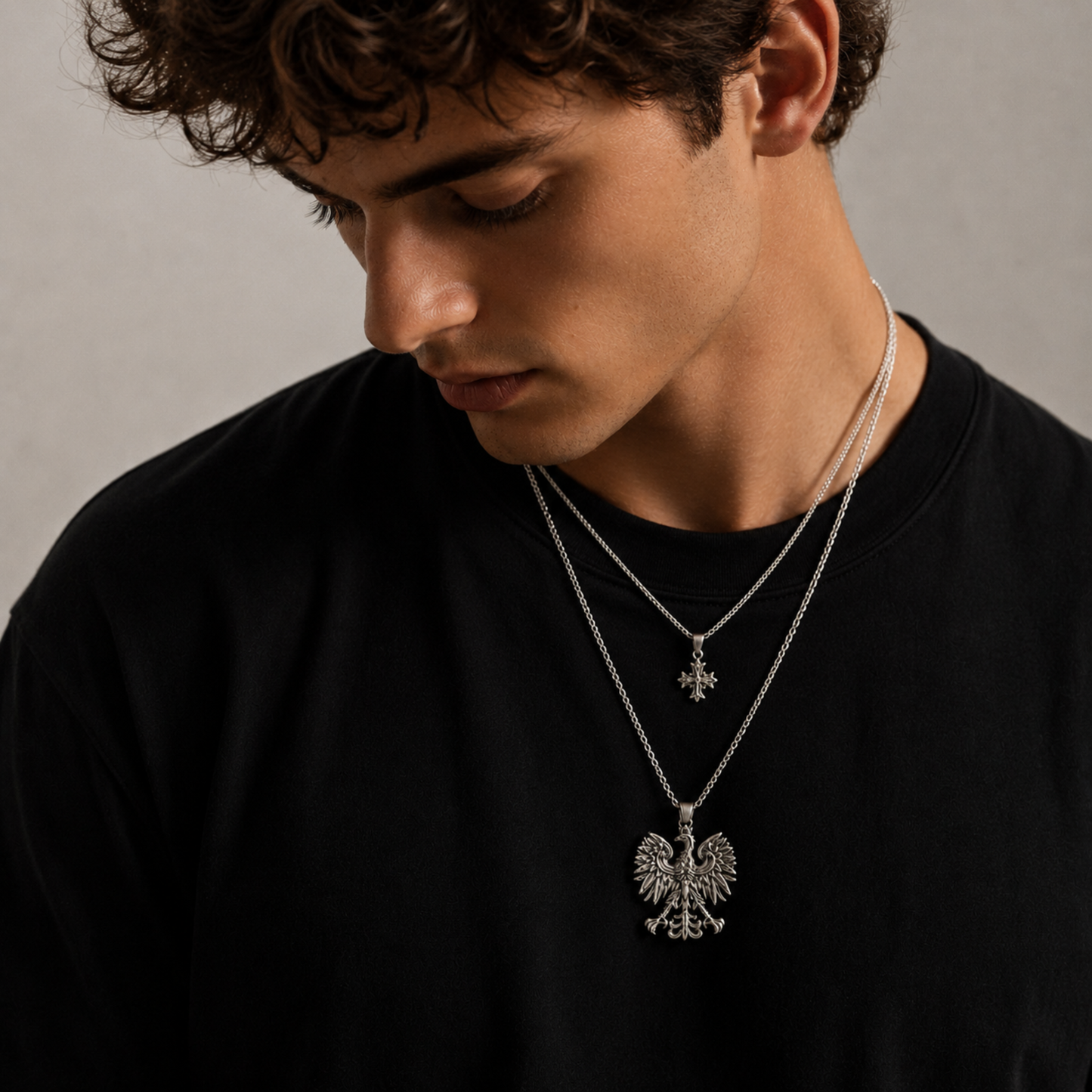 Poland Eagle Pendant Necklace - Silver
