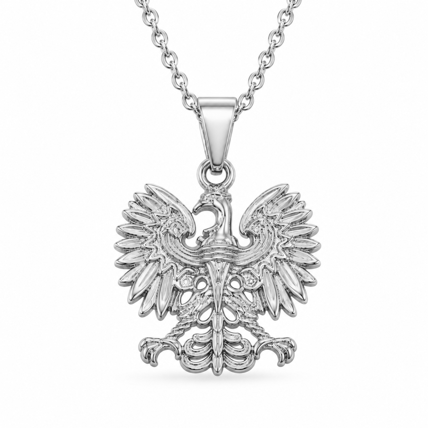 Poland Mini Eagle Pendant Necklace - Silver