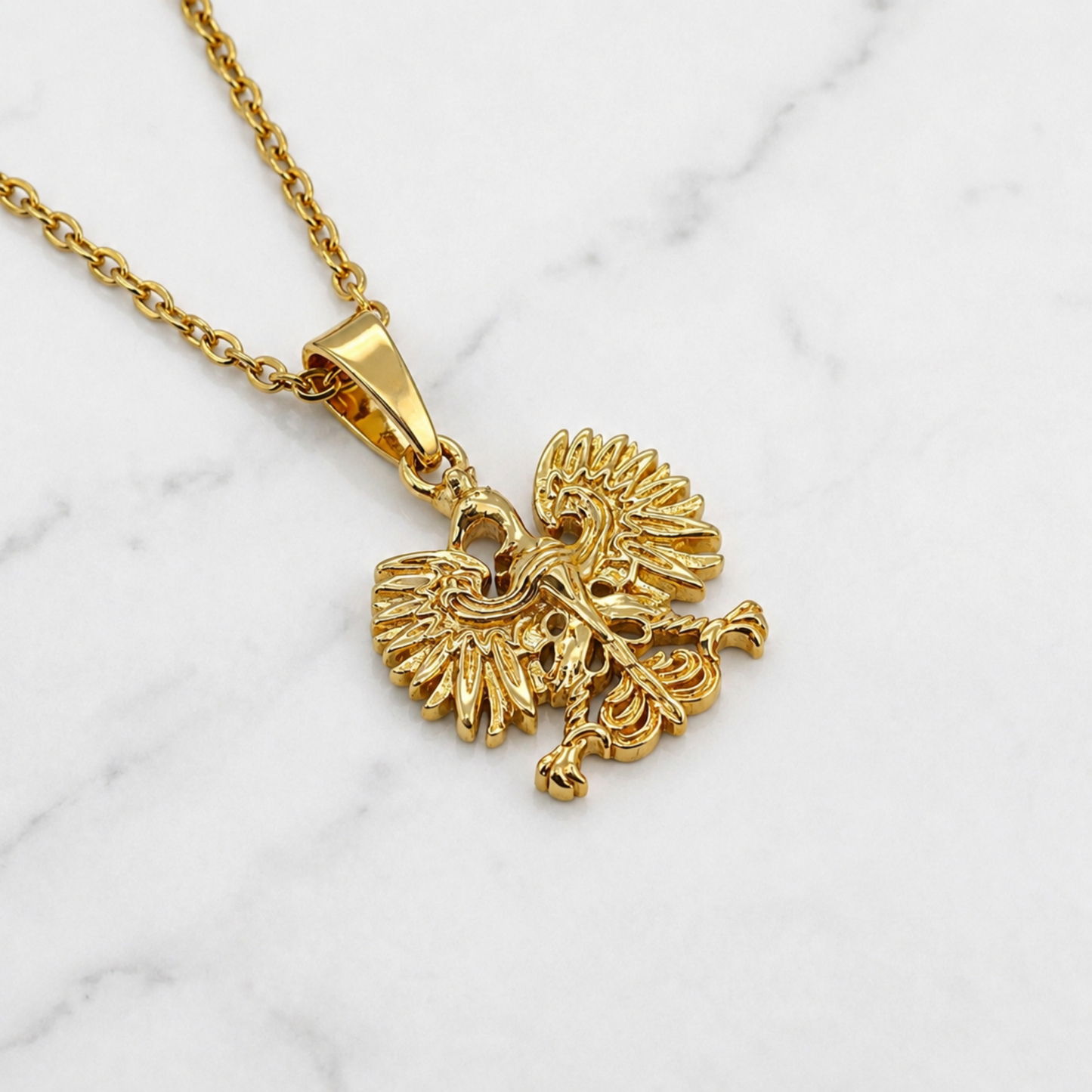 Poland Mini Eagle Pendant Necklace - Gold