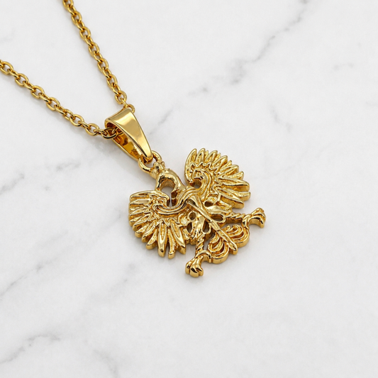 Poland Mini Eagle Pendant Necklace - Gold