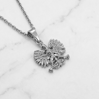 Poland Mini Eagle Pendant Necklace - Silver