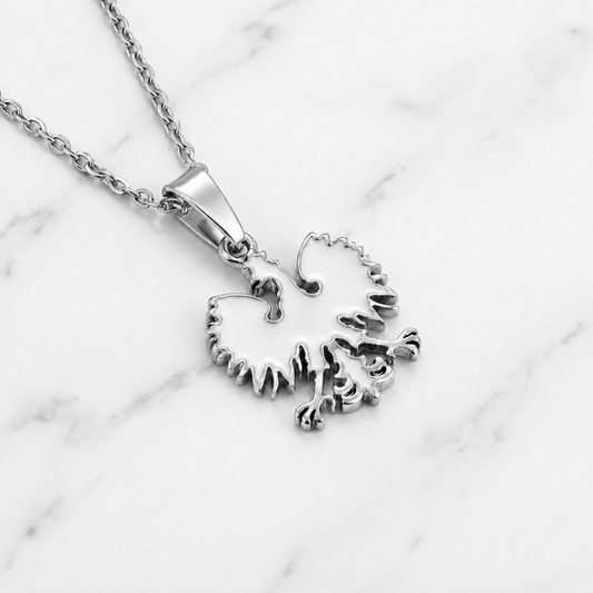 Poland Quartz Eagle Pendant Necklace - Silver/White