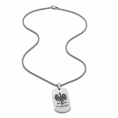 Poland Eagle Engraved Necklace - Silver