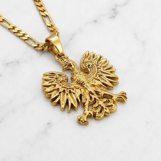 Poland Eagle Pendant Necklace - Gold